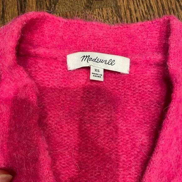 Madewell Mohair Cardigan - Hot Pink - Picture 2 of 5
